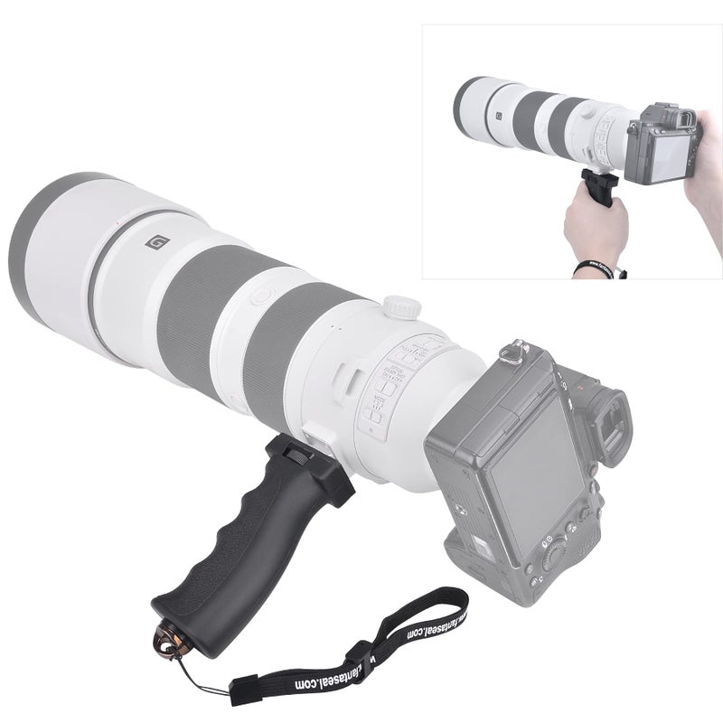 Fantaseal Universal Ergonomic DSLR Mirrorless Camera Camcorder Monocular Hand Grip Stabilizer, Portable Handheld Selfie Stick, Long Focus Lens Video Light Holder Mount for YouTube Tiktok Vlogging Starter Kit - Image 4